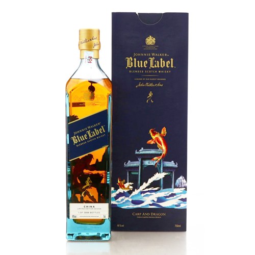 Johnnie Walker Blue Label Limited Edition Carp and Dragon Whisky 75cl - Award-Winning